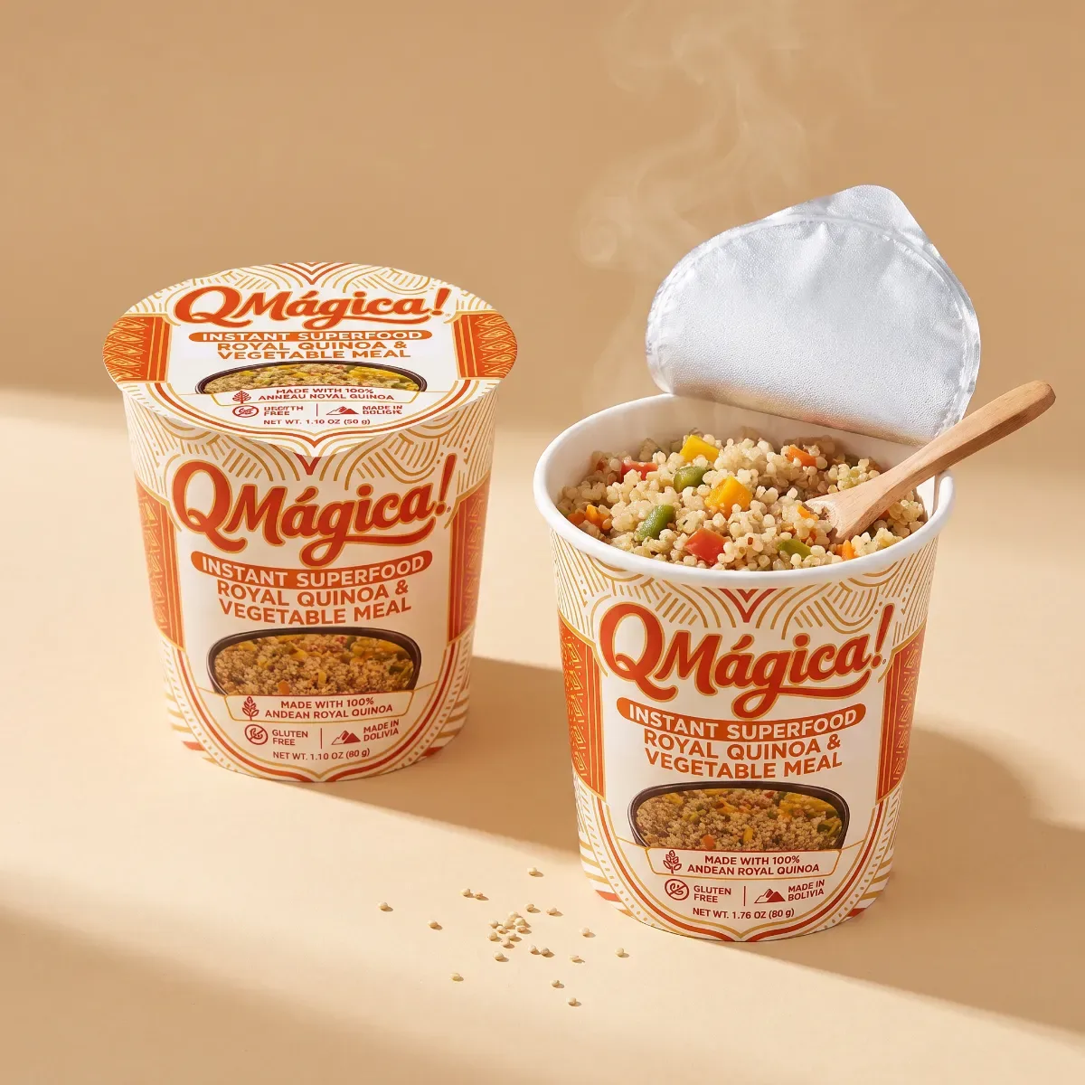 Envases de QMágica Quinua Real con Verduras
